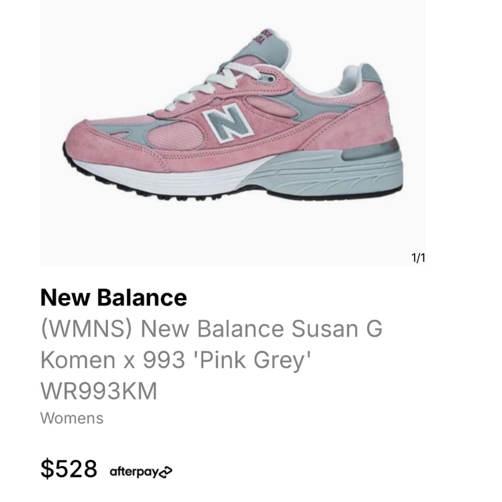 Susan G. Komen 🎀 / New Balance / Rare~993 Special Edition~Breast Cancer - Picture 3 of 11